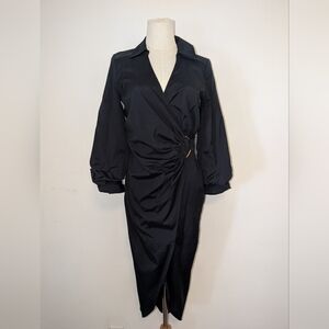 Veronica Beard Afton Black Wrap Dress